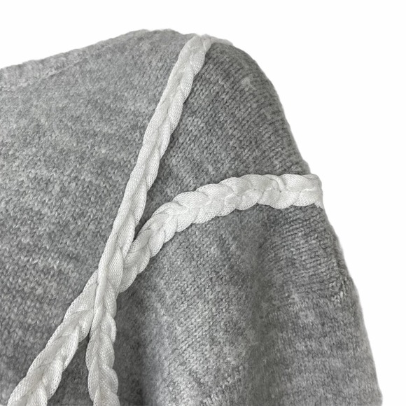 Line and Dot ~ Braid Trim Sweater Grey Pullover Large L - Picture 3 of 10